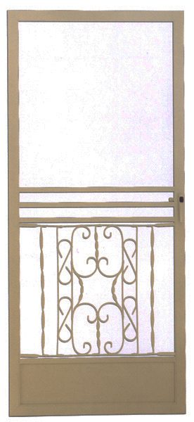 Pueblo style swinging screen door