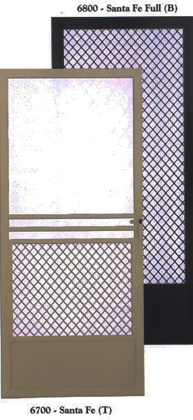 Santa Fe style swinging screen door