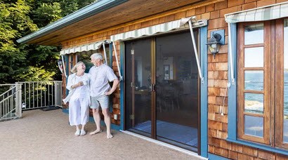 Mirage retractable screen on French double doors
